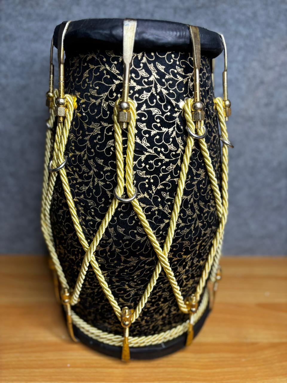 Sheesham Wood Black Printed Dholak