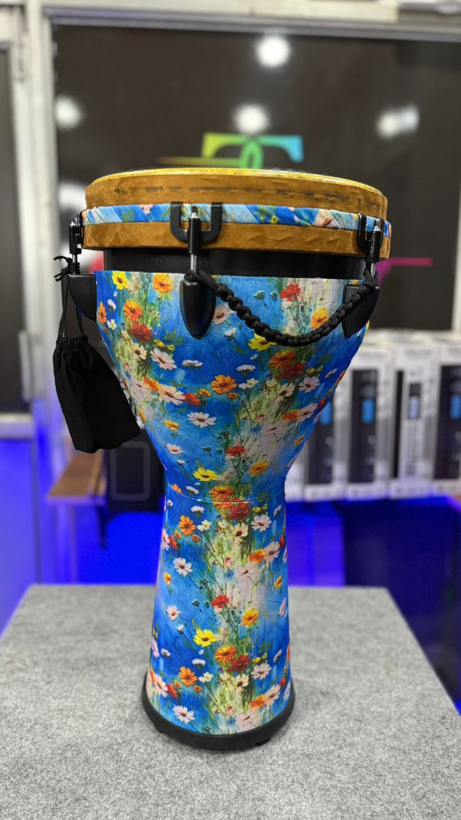 10-Inch Djembe – Flower Design Print