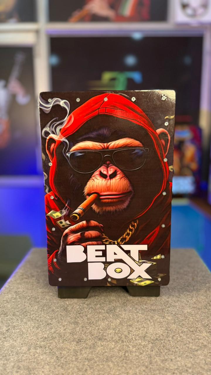 Beat Box Cajon – Monkey Printed Design