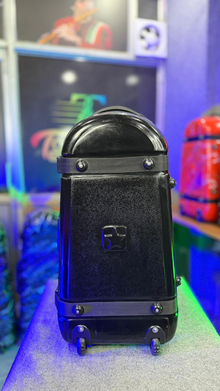 Dholak Tabla Premium Hard Case with Trolley (2 Storage Compartments) Black color