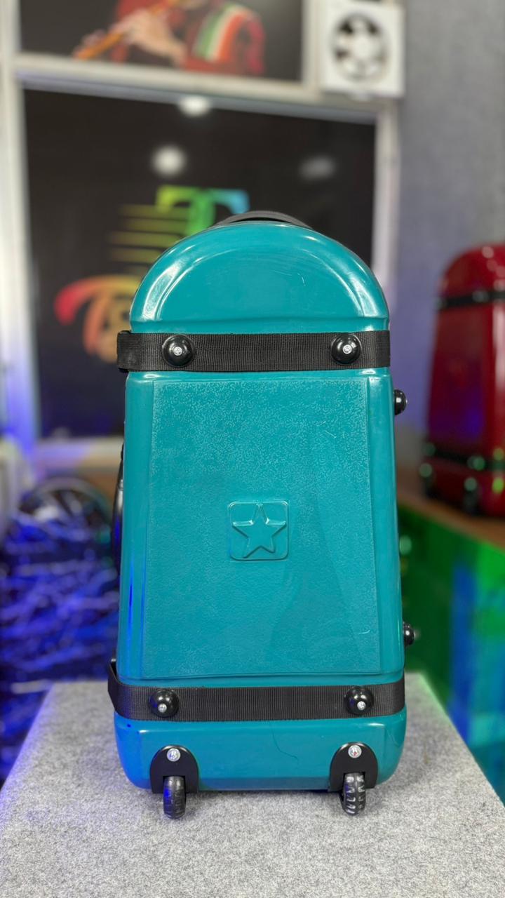 Dholak Tabla Premium Hard Case with Trolley (2 Storage Compartments) Blue color