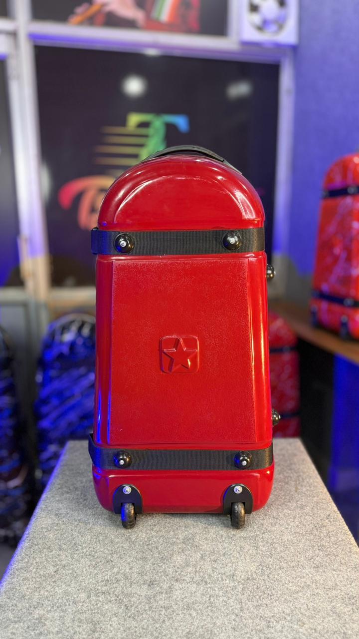 Dholak Tabla Premium Hard Case with Trolley (2 Storage Compartments) Orange color